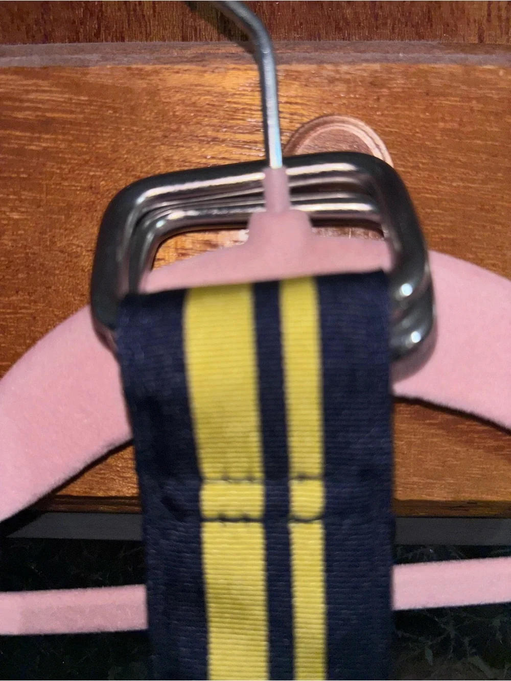 Brooks Brothers Men's Navy & Yellow Striped Belt size Medium (36-38) #classy